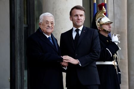 French President Emmanuel Macron hosts Palestinian President Abbas in Paris
