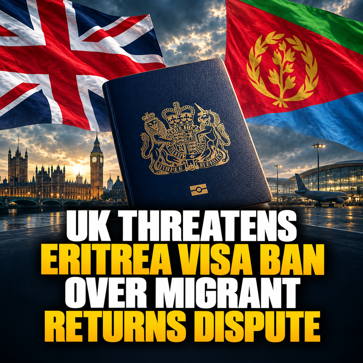 British passport and Eritrean flag