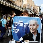 Supporters of former Israeli PM Netanyahu campaign day before general