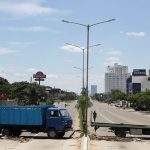 Trucks block roads after the opposition governor Luis Fernando Camacho’s