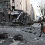 Russian missile strike in Kyiv