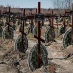 FILE PHOTO: Graves of unidentified people killed by Russian soldiers