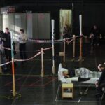 Artists take part in a rehearsal for the opera “Luisa