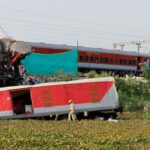 Aftermath of a train crash in India