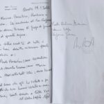 A photocopy of the handwritten will of former Italian Prime