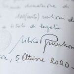A photocopy of the handwritten will of former Italian Prime