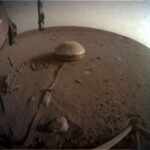 View of the InSight’s seismometer on the Martian surface, in
