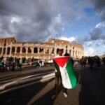 Demonstration in support of Palestinians, in Rome