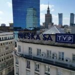 FILE PHOTO: The logo of TVP Telewizja Polska SA, Polish