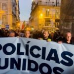 Police force members protest for better work conditions, in Lisbon