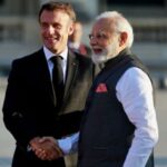 FILE PHOTO: French President Macron and Indian Prime Minister Modi