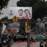 A billboard promoting Indonesia’s Defence Minister and Presidential candidate Prabowo