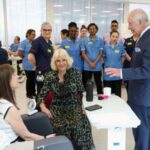 Britain’s King Charles and Queen Camilla visit the University College