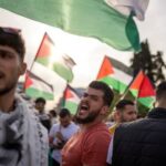 Palestinians and pro-Palestinian protesters demonstrate in central Athens
