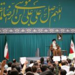 Iran’s Supreme Leader Ayatollah Ali Khamenei speaks during a meeting