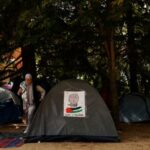 Pro-Palestinian encampment by students of the Complutense University in Madrid