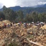 Aftermath of landslide in Enga Province