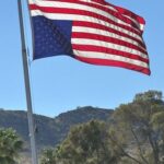 Inverted American flag at the home of Don Tapia, a