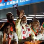 FILE PHOTO: India’s PM Modi holds a roadshow, in Kolkata