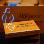 FILE PHOTO: Boxes of Mifepristone, the first pill in a