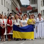 Flashmob during ‘Summit on peace in Ukraine’ in Lucerne