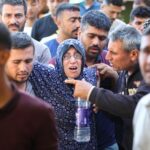 Funeral of Palestinians killed in Israeli strikes due to a