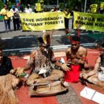 FILE PHOTO: Protest against deforestation in indigenous Papuans’ land, outside