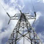 Electricity pylon along Albania’s 400 kV power line with Montenegro