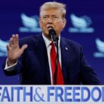 Former U.S. President Trump speaks at the Faith and Freedom