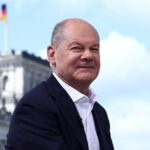 German Chancellor Olaf Scholz attends a TV interview in Berlin