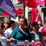 Feminist march to protest against the far-right ahead of early