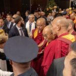 Tibetan spiritual leader, the Dalai Lama, arrives in New York