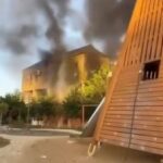 Smoke rises from building on fire after deadly Dagestan attacks