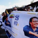 Ecuadorean presidential candidate Zurita and his running mate Gonzalez attend