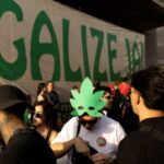 People take part in a march demanding the legalisation of