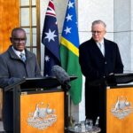 Solomon Islands Prime Minister Jeremiah Manele meets Australia’s Prime Minister