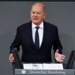 German Chancellor Scholz delivers a government declaration in parliament, in