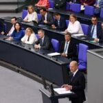 German Chancellor Scholz delivers a government declaration in parliament, in
