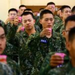 New military recruits welcome Taiwan President Lai Ching-te during his