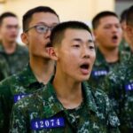New military recruits welcome Taiwan President Lai Ching-te during his