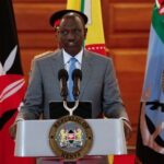 Kenya’s President William Ruto speaks at a press conference in