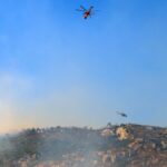 Wildfire burns on Mount Parnitha, near Athens