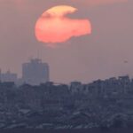 The sun sets over Gaza, amid the Israel-Hamas conflict, as