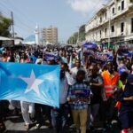 FILE PHOTO: Somali people march against the Ethiopia-Somaliland port deal,