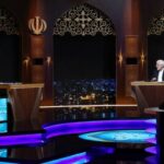 Presidential candidates Pezeshkian and Jalili ​attend an election debate in