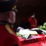 Funeral of Albanian novelist and playwright Ismail Kadare, in Tirana