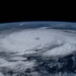 View of Hurricane Beryl in the Caribbean taken from the