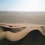 A drone view of Dune 7 and a desert in