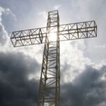 A cross is pictured in the Lebanese village of Klayaa