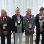 USS Arizona survivors Stratton, Conter,  Anderson and Bruner pose